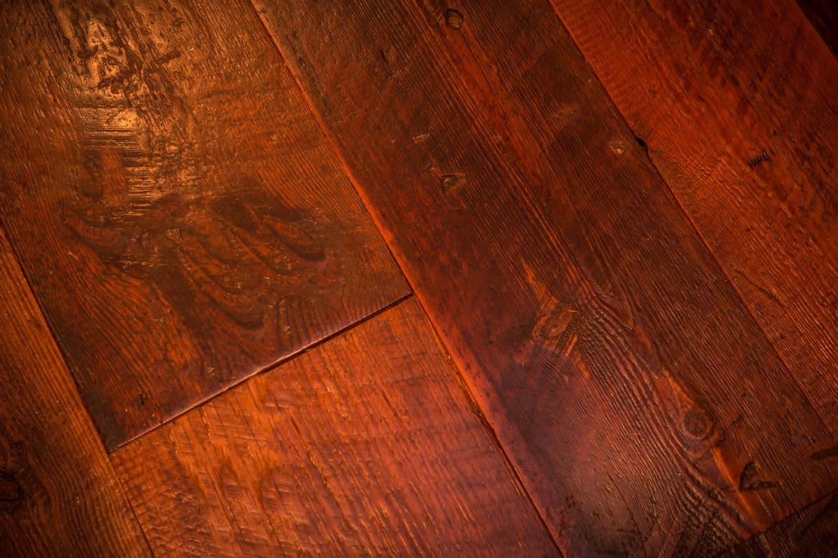 A closeup photo of a wood floor.